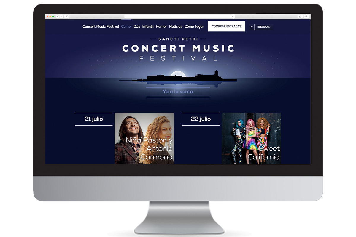 diseño de la web de concert music festival